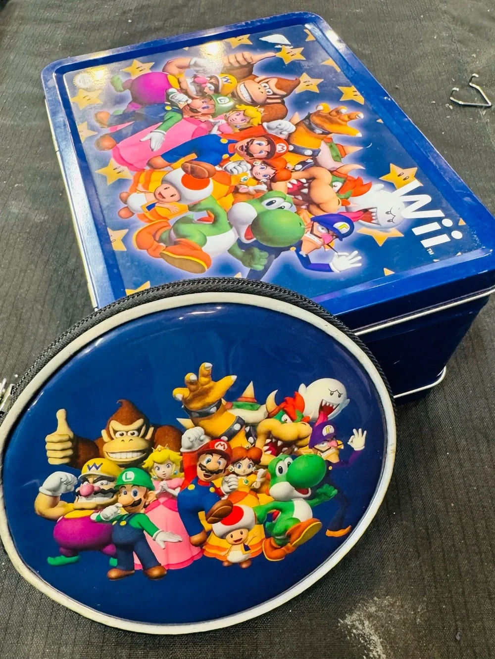 Nintendo Blue Super Mario Character Tin Lunchbox Style Case